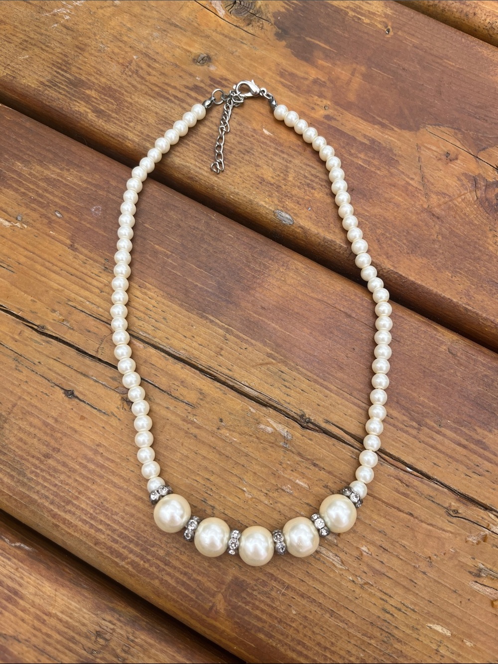 Faux pearl necklace